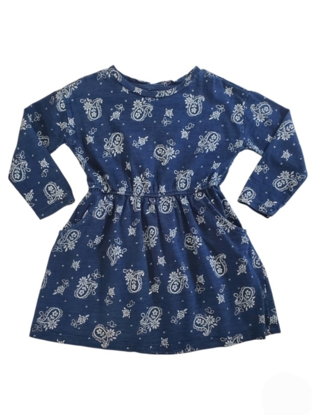 K1408 * Gymboree Girls Floral Paisley Print Dress Indigo Blue Size 3T